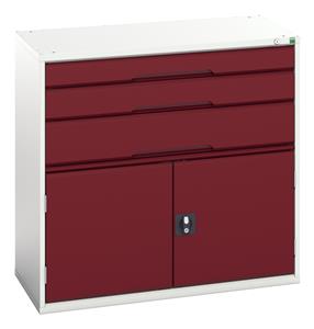 16925261.** verso drawer-door cabinet with 3 drawers / cupboard. WxDxH: 1050x550x1000mm. RAL 7035/5010 or selected
